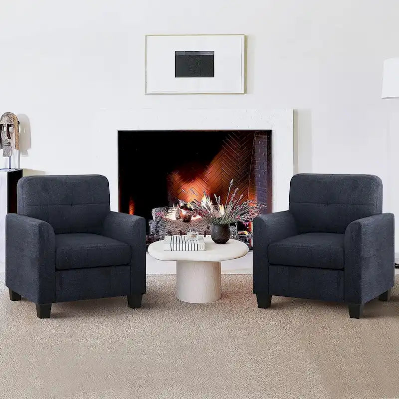 Mid-Century Upholstered Accent Chair Single Sofa with Armrest - 32.5Lx28.9Wx36.2H