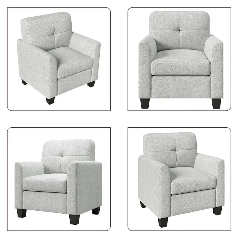 Mid-Century Upholstered Accent Chair Single Sofa with Armrest - 32.5Lx28.9Wx36.2H
