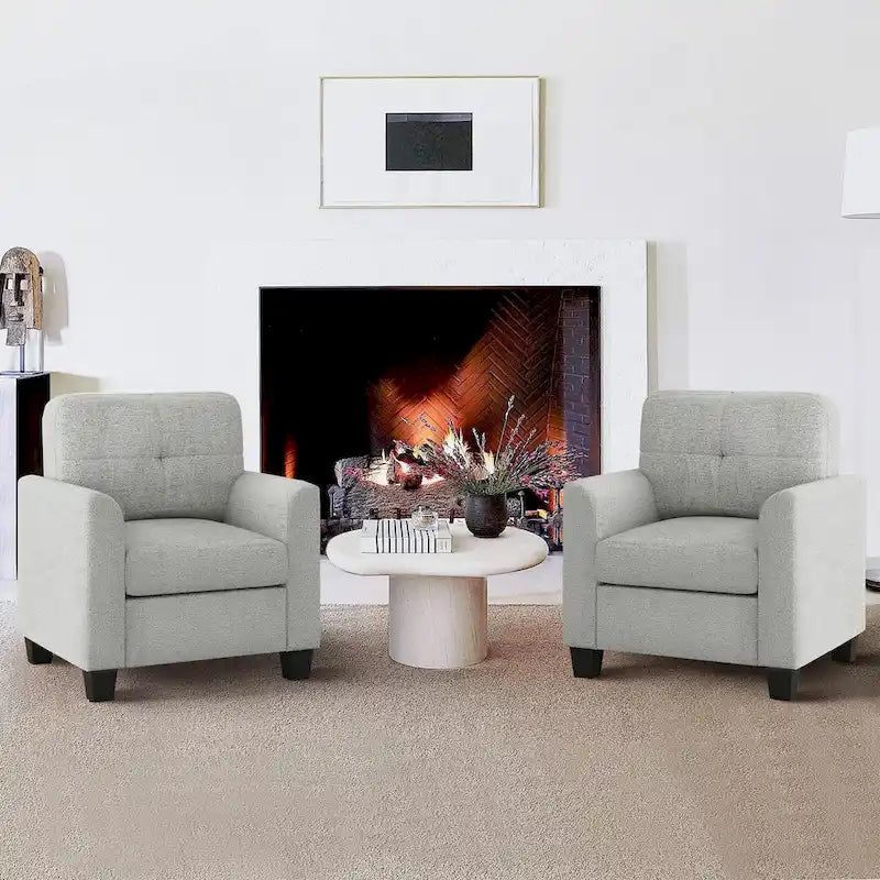 Mid-Century Upholstered Accent Chair Single Sofa with Armrest - 32.5Lx28.9Wx36.2H