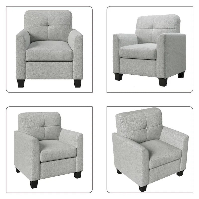 Mid-Century Upholstered Accent Chair Single Sofa with Armrest - 32.5Lx28.9Wx36.2H