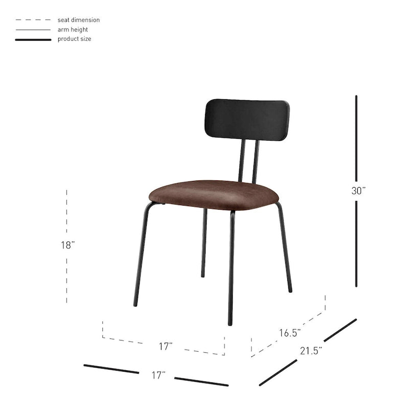 Sedia laterale da pranzo in PU (set di 4)