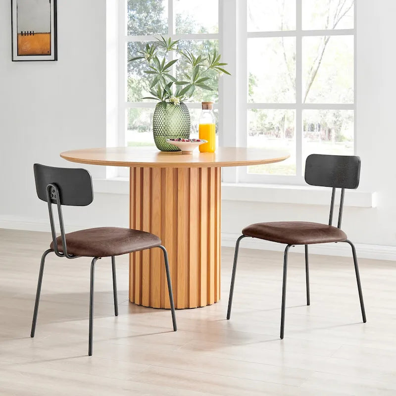 Sedia laterale da pranzo in PU (set di 4)