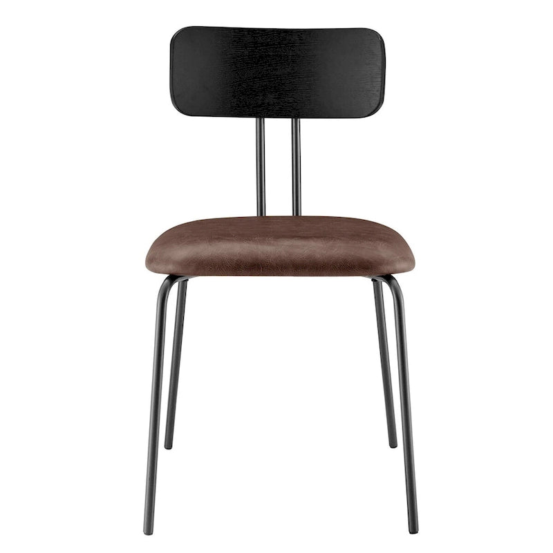 Sedia laterale da pranzo in PU (set di 4)