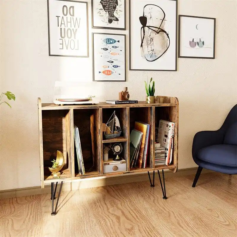 Grande mobile porta dischi in vinile - 13.6D x 33.1W x 26H