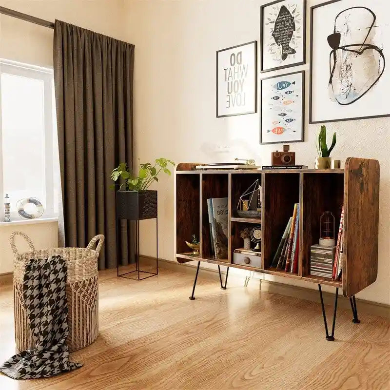 Grande mobile porta dischi in vinile - 13.6D x 33.1W x 26H
