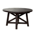 Liu 54 - 72 Inch Round Dining Table, Acacia Wood, Extendable, Dark Brown