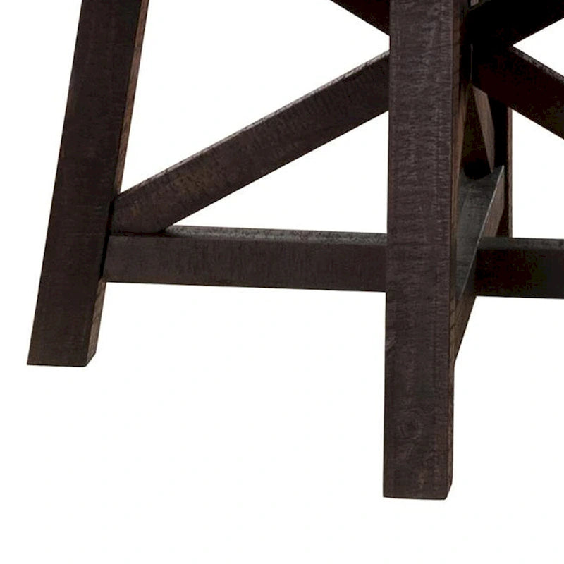 54 - 72 Inch Round Dining Table, Acacia Wood, Extendable, Dark Brown