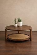 GARAM Walnut and Cane Coffee Table