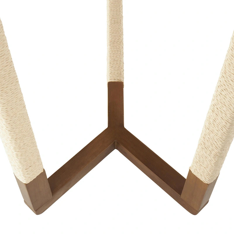 Wooden Console Table with Rope Wrapped Frame - Brown